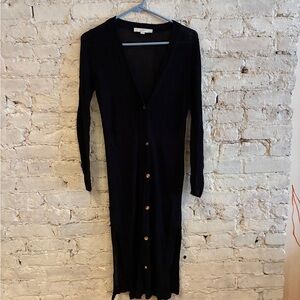 LOFT Black Sheer Long Cardigan